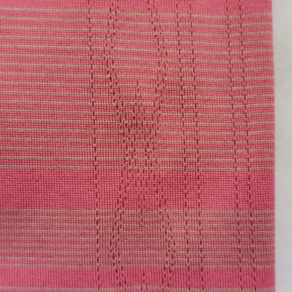 Nike Tiger Woods Stretch Fit Dry Moisture Wicking Striped M Pink Grey Polo Mens - Picture 11 of 16